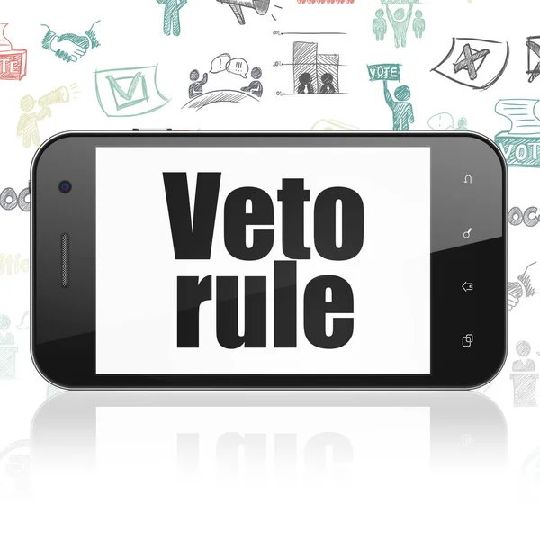 Concetto politico: Smartphone con Veto Rule in mostra — Foto Stock