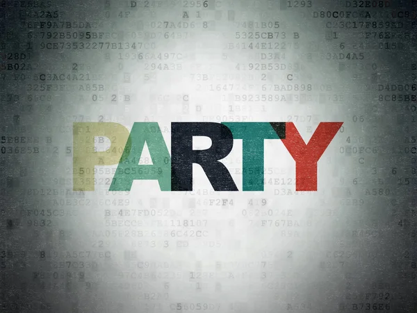Urlaubskonzept: Party auf digitalem Datenpapier — Stockfoto