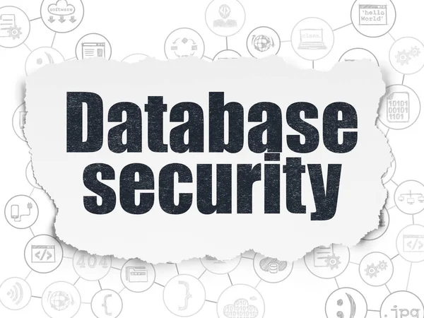 Programmering concept: Databasebeveiliging op gescheurd papier achtergrond — Stockfoto