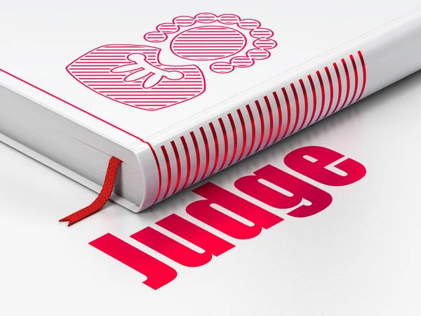 Concepto de derecho: libro Juez, Juez sobre fondo blanco — Foto de Stock