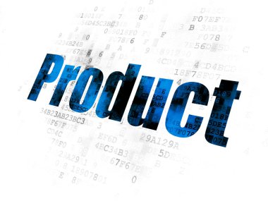 pazarlama kavramı: dijital arka plan üzerinde ürün