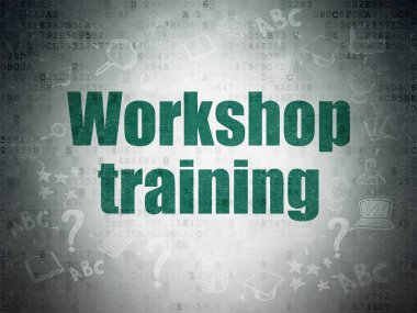 Eğitim kavramı: dijital veri kağıt arka plan atölye Eğitim