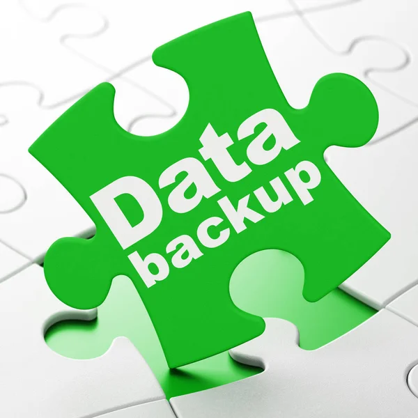 Gegevens concept: Data Backup op puzzel achtergrond — Stockfoto