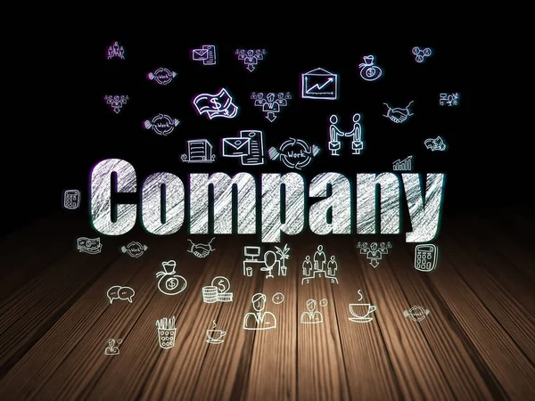 Finance concept: Company in grunge dark room — Stock Photo, Image