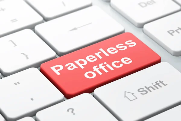 Finanzkonzept: Papierloses Büro auf Computer-Tastatur — Stockfoto