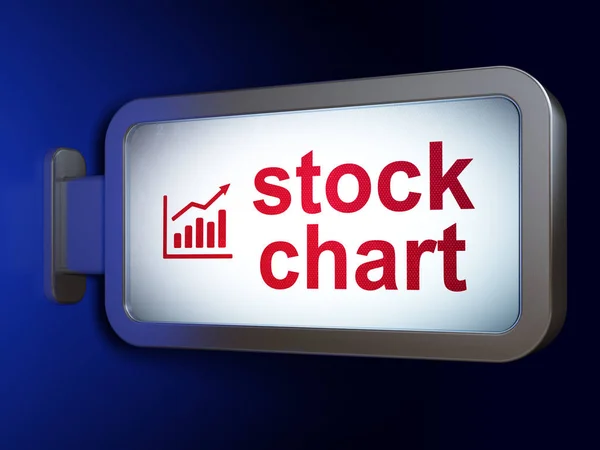 Concepto financiero: gráfico de existencias y gráfico de crecimiento en el fondo de la cartelera — Foto de Stock