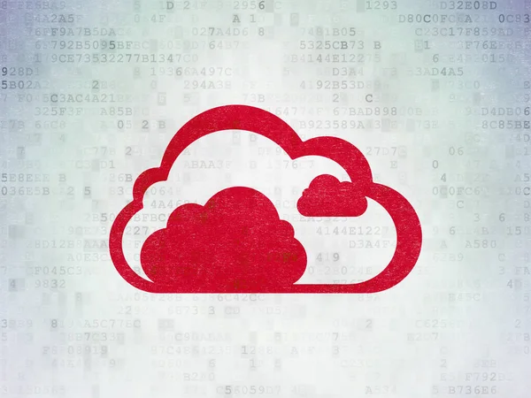 Cloud computing concept: Cloud op Digital Data Paper achtergrond — Stockfoto
