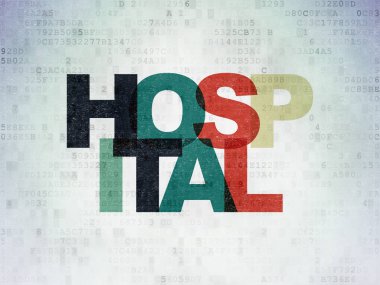 Tıp kavramı: hastane dijital veri kağıt arka plan üzerinde