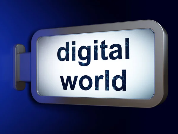 Concepto de información: mundo digital en el fondo de la cartelera — Foto de Stock