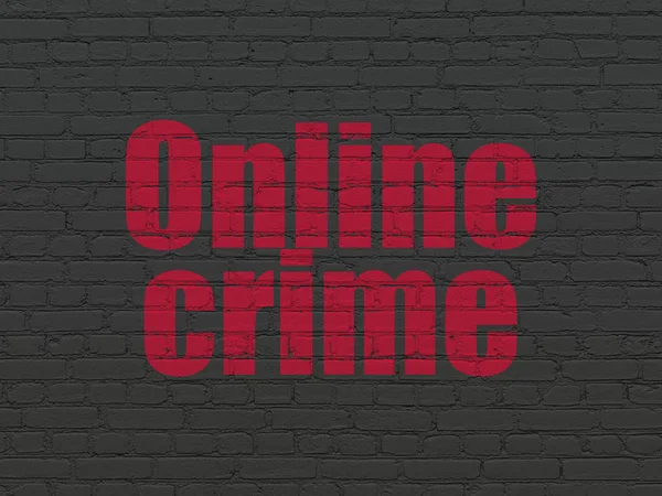 Conceito de proteção: Crime Online no fundo da parede — Fotografia de Stock
