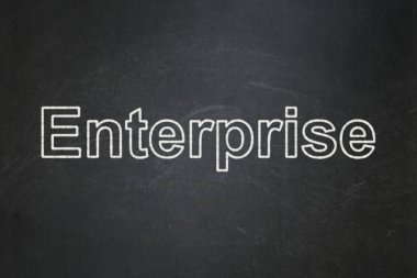 Finans Konsept: kuruluş kara tahta arka plan üzerinde