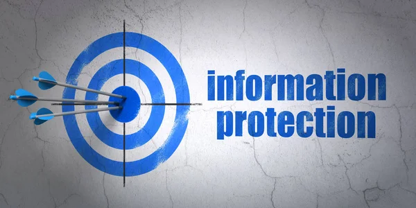 Säkerhetskoncept: mål och informationsskydd på vägg bakgrund — Stockfoto