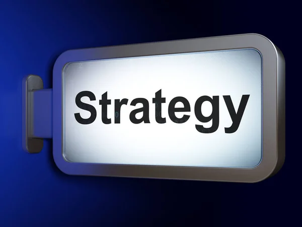 Financiën concept: strategie op billboard achtergrond — Stockfoto