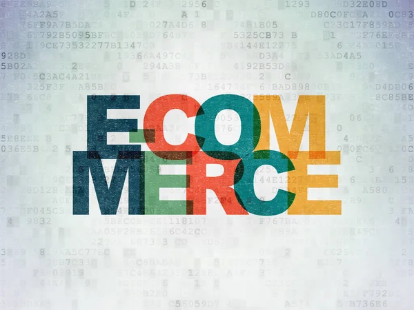 Finance concept: E-commerce on Digital Data Paper background — Stock Photo, Image