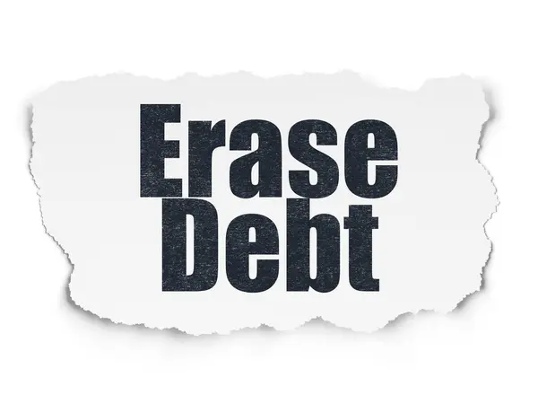 Concept de financement : Effacer la dette sur papier déchiré — Photo
