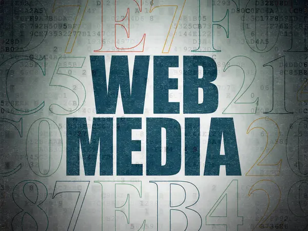 Web ontwikkelingsconcept: Webmedia op digitale Data-Paper achtergrond — Stockfoto