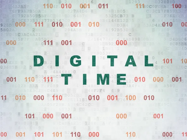 Time concept: Digital Time on Digital Data Paper background — Stock Photo, Image