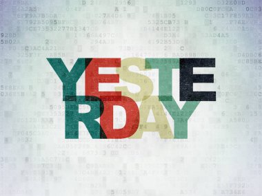 Zaman çizelgesi kavramı: dün dijital veri kağıt arka plan üzerinde