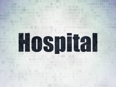 Tıp kavramı: hastane dijital veri kağıt arka plan üzerinde