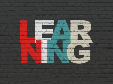 Eğitim kavramı: duvar arka plan üzerinde öğrenme
