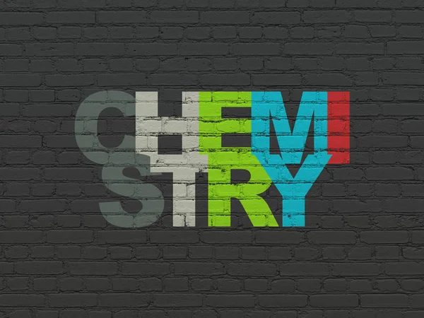 Učební koncept: chemie na zeď na pozadí — Stock fotografie