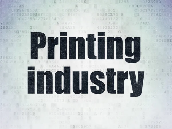 Koncepcja przemysłu: Przemysł drukarski na tle cyfrowych danych papierze — Zdjęcie stockowe