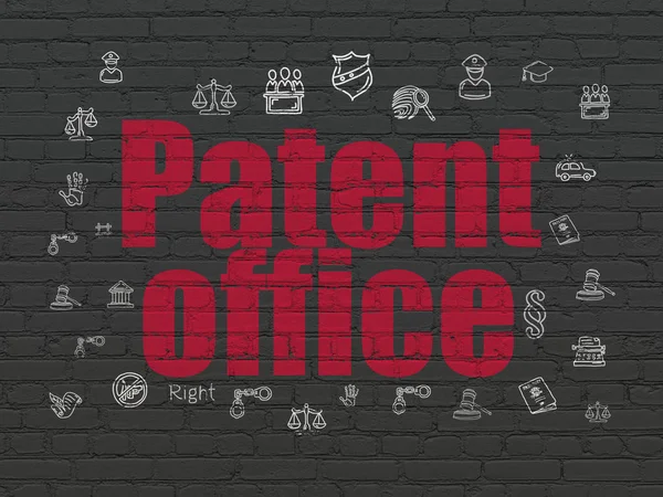 Concepto jurídico: Oficina de Patentes sobre fondo de pared — Foto de Stock