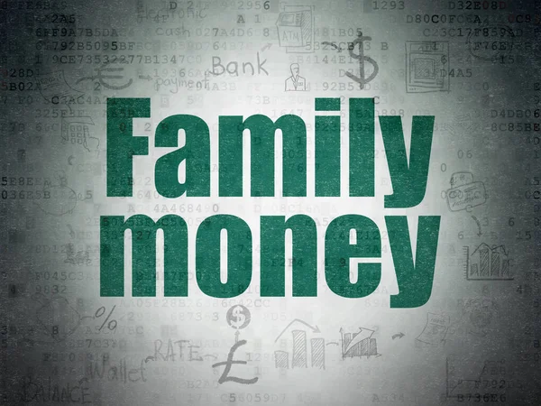 货币概念︰ 家庭钱数字数据纸张背景上 — 图库照片