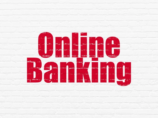 Concetto di finanza: Online Banking su sfondo muro — Foto Stock