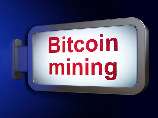 Conceito de criptomoeda: Bitcoin Mining em fundo outdoor — Fotografia de Stock
