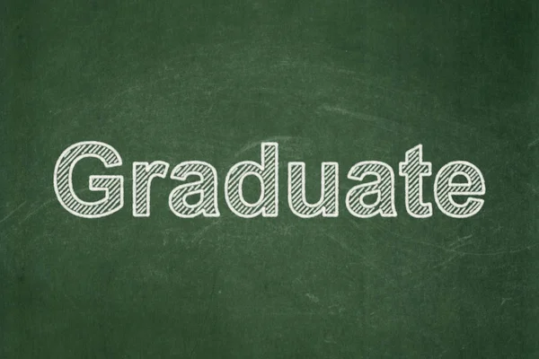 Studying concept: Graduate on chalkboard background — Stock Photo, Image