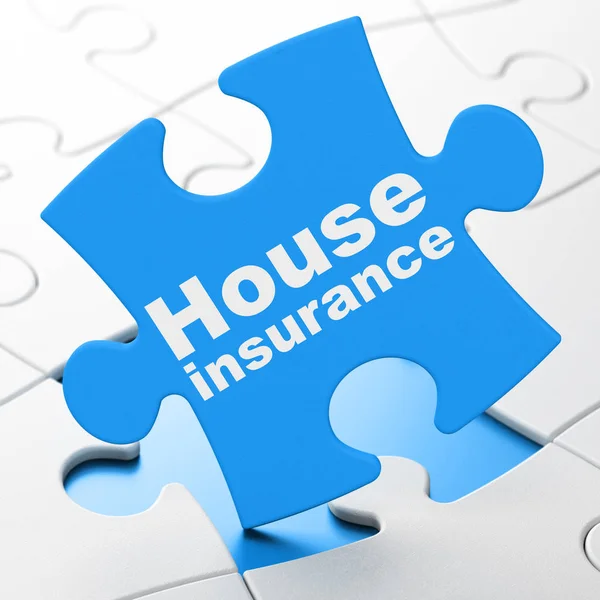 Versicherungskonzept: Hausversicherung auf Rätselhaftem Hintergrund — Stockfoto