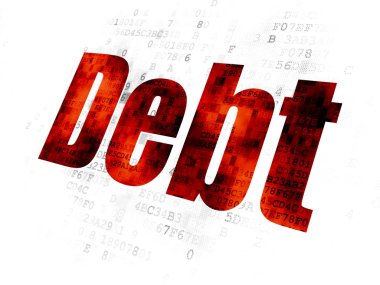 İş kavramı: dijital arka plan üzerinde borç