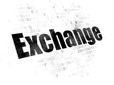 Para birimi kavramı: Exchange dijital arka plan üzerinde