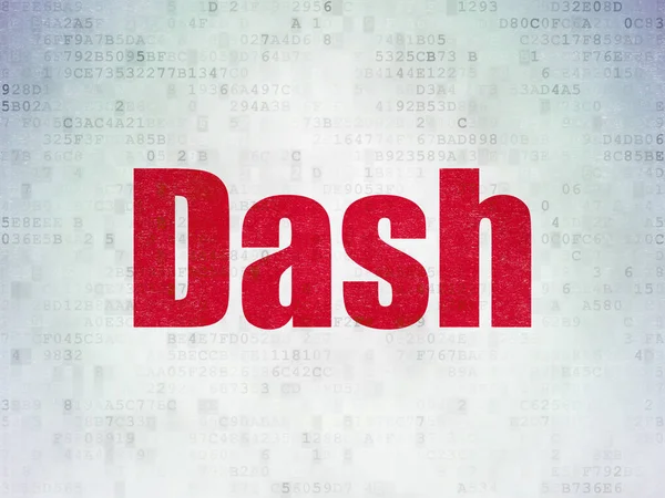 Концепция блокчейна: Dash on Digital Data Paper background — стоковое фото