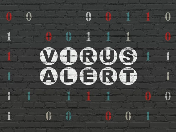 Bescherming concept: viruswaarschuwing op muur achtergrond — Stockfoto