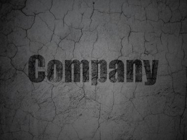 iş kavramı: grunge duvar arka plan üzerinde firma