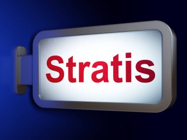 Blockchain kavramı: Stratis billboard arka plan üzerinde