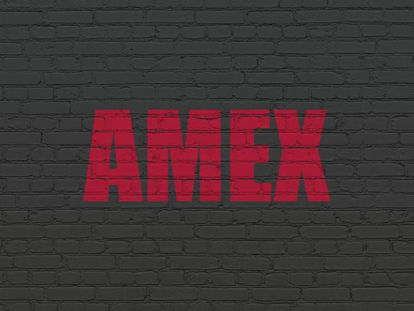 Koncepcja indeksów giełdowych: AMEX na tle ściany — Zdjęcie stockowe