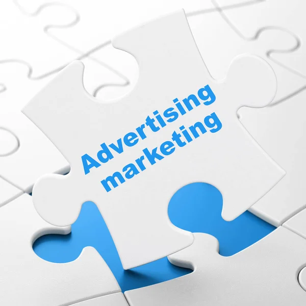 Koncepcja marketingu: Marketing Reklama na tle puzzle — Zdjęcie stockowe