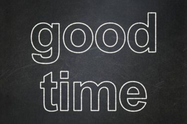 Zaman kavramı: kara tahta arka plan üzerinde iyi zaman