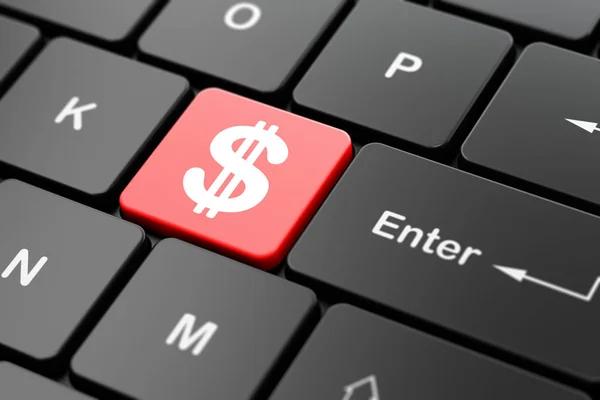 Money concept: Dollar on computer keyboard background — Stock Photo, Image