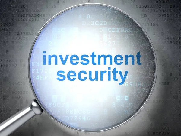 Protection concept: Investment Security with optical glass — Stock Photo, Image