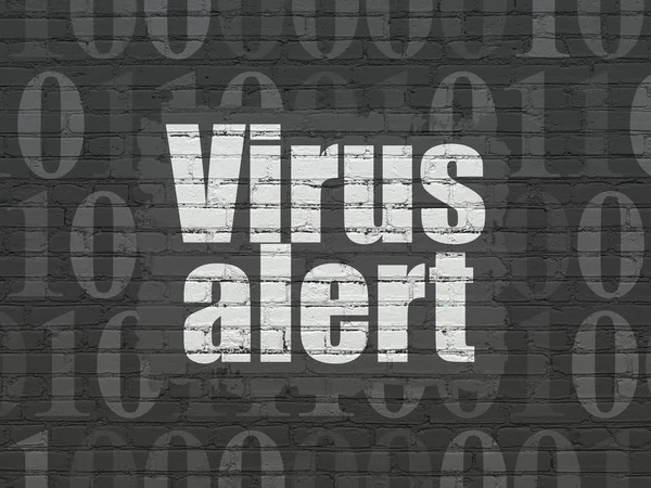 Conceito de privacidade: alerta de vírus no fundo da parede — Fotografia de Stock