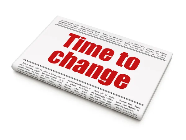 Tijdlijn concept: krantenkop tijd aan verandering — Stockfoto