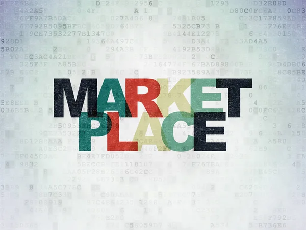 Concepto de marketing: Marketplace on Digital Data Paper background —  Fotos de Stock