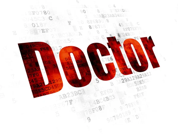 Zdravotní péče koncept: lékař na digitální pozadí — Stock fotografie