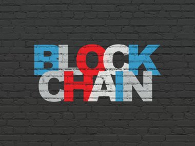 Para kavramı: Blockchain duvar arka plan üzerinde