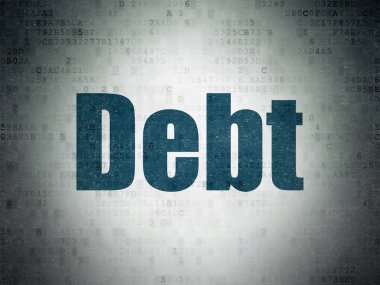 İş kavramı: dijital veri Kağıt arka plan üzerinde borç