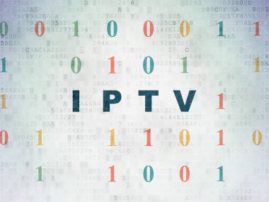 Web tasarım konsepti: IPTV dijital veri kağıt arka plan üzerinde
